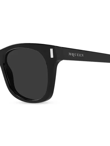 Alexander McQueen Men's T-Bar Rivet 52MM Square Sunglasses - Black | Thumbnail 3