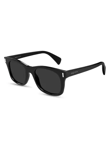 Alexander McQueen Men's T-Bar Rivet 52MM Square Sunglasses - Black | Thumbnail 1