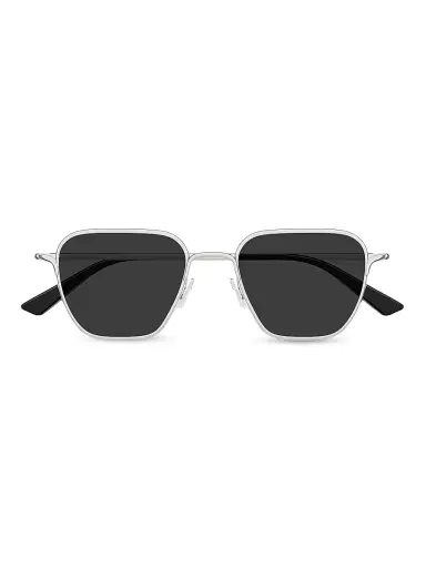 Alexander McQueen Men's Linear 50MM Rectangle Metal Sunglasses - Silver Black | Thumbnail 2 Alexander McQueen Men's Linear 50MM Rectangle Metal Sunglasses - Silver Black | Thumbnail 2