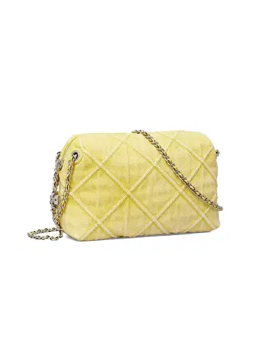 Tory Burch Women's Fleming Soft Denim Crossbody Bag - Yellow | Thumbnail 3