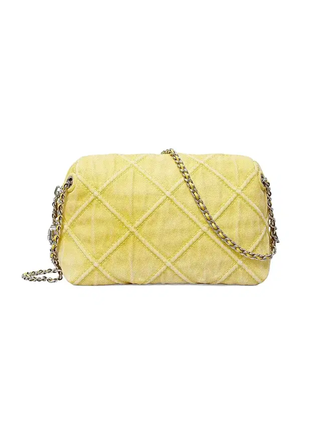 Women's Fleming Soft Denim Crossbody Bag - Yellow