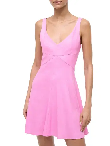 Staud Women's Madison Linen-Blend A-Line Minidress - Orchid - Size 12 | Thumbnail 3