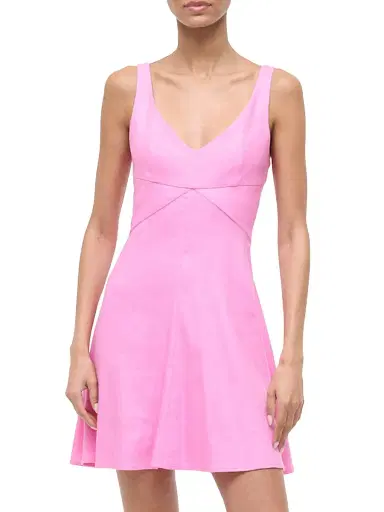 Staud Women's Madison Linen-Blend A-Line Minidress - Orchid - Size 12 | Thumbnail 4