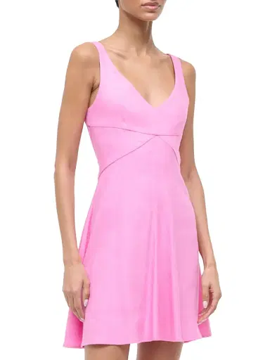 Staud Women's Madison Linen-Blend A-Line Minidress - Orchid - Size 12 | Thumbnail 5