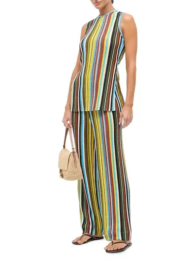 Staud Women's Valley Textured Striped Top - Skate Stripe - Size XS | Thumbnail 2