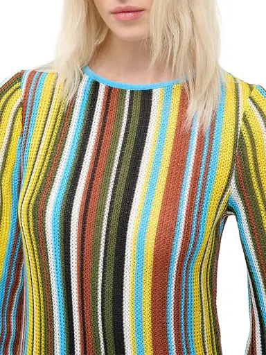 Staud Women's Lorena Textured Stripe Maxi Dress - Skate Stripe | Thumbnail 6