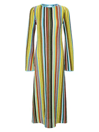 Staud Women's Lorena Textured Stripe Maxi Dress - Skate Stripe | Thumbnail 1