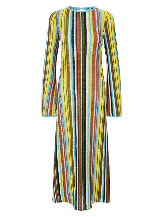 Staud Women's Lorena Textured Stripe Maxi Dress - Skate Stripe