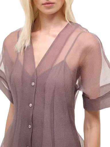 Staud Women's Elle Semi-Sheer Midi-Shirtdress | Thumbnail 5