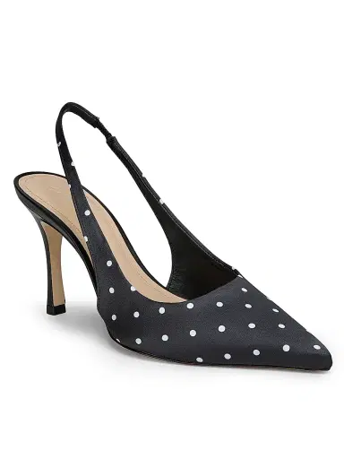 22élevé Women's 90MM Polka Dot Satin Slingback Pumps - Polka Dot - Size 12 | Thumbnail 2 22élevé Women's 90MM Polka Dot Satin Slingback Pumps - Polka Dot - Size 12 | Thumbnail 2