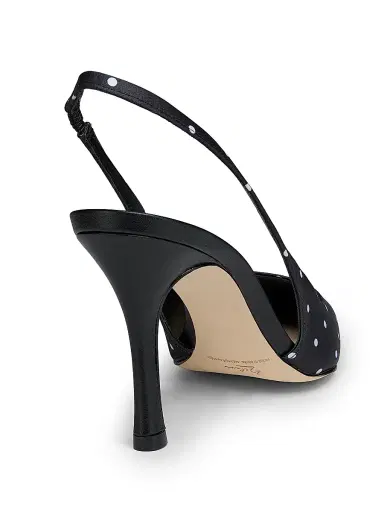 22élevé Women's 90MM Polka Dot Satin Slingback Pumps - Polka Dot - Size 12 | Thumbnail 3 22élevé Women's 90MM Polka Dot Satin Slingback Pumps - Polka Dot - Size 12 | Thumbnail 3