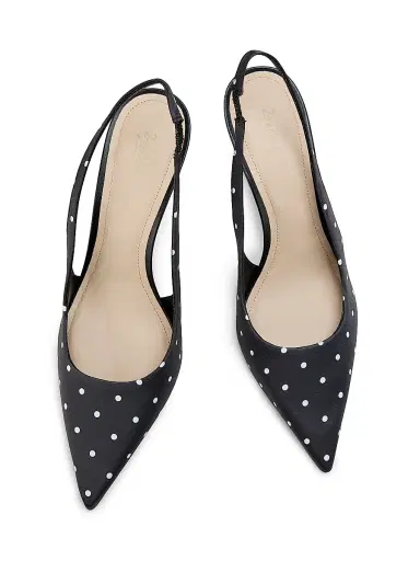 22élevé Women's 90MM Polka Dot Satin Slingback Pumps - Polka Dot - Size 12 | Thumbnail 4 22élevé Women's 90MM Polka Dot Satin Slingback Pumps - Polka Dot - Size 12 | Thumbnail 4