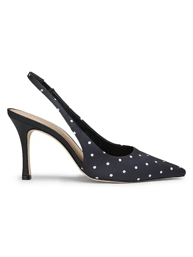 22élevé Women's 90MM Polka Dot Satin Slingback Pumps - Polka Dot