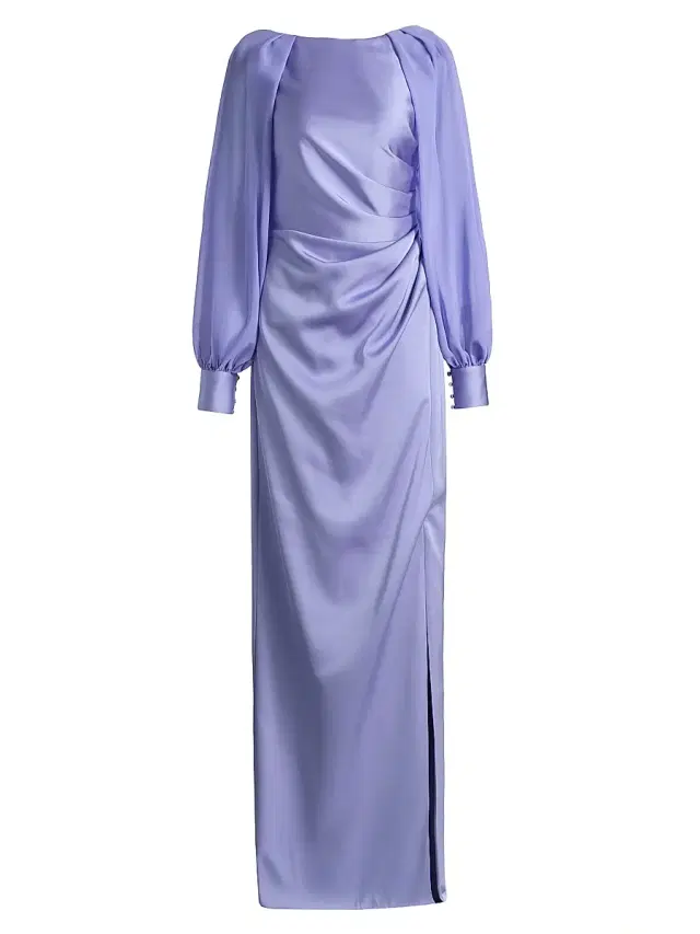 Theia Women's Penelope Satin Column Dress - Deep Periwinkle