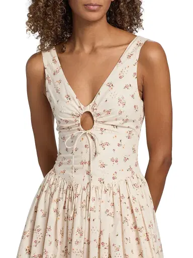 Markarian Women's Penelope Floral Cotton Keyhole Midi-Dress | Thumbnail 6 Markarian Women's Penelope Floral Cotton Keyhole Midi-Dress | Thumbnail 6