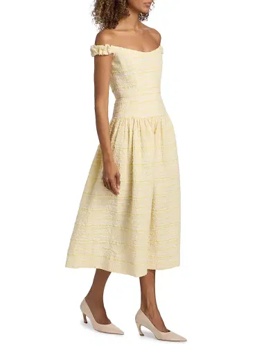 Markarian Women's Giorgia Textured Striped Organza Midi-Dress | Thumbnail 4 Markarian Women's Giorgia Textured Striped Organza Midi-Dress | Thumbnail 4