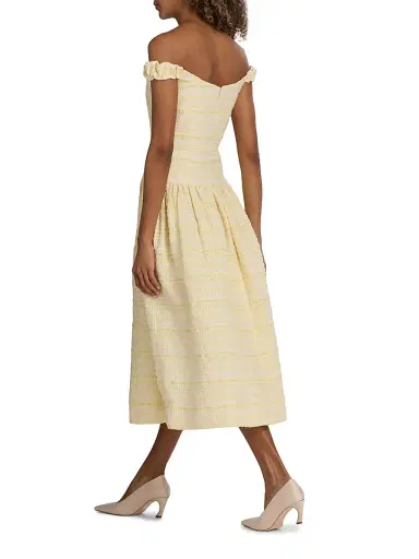 Markarian Women's Giorgia Textured Striped Organza Midi-Dress | Thumbnail 5 Markarian Women's Giorgia Textured Striped Organza Midi-Dress | Thumbnail 5