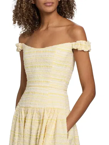 Markarian Women's Giorgia Textured Striped Organza Midi-Dress | Thumbnail 6 Markarian Women's Giorgia Textured Striped Organza Midi-Dress | Thumbnail 6