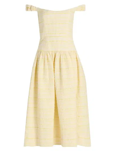 Markarian Women's Giorgia Textured Striped Organza Midi-Dress | Thumbnail 1 Markarian Women's Giorgia Textured Striped Organza Midi-Dress | Thumbnail 1