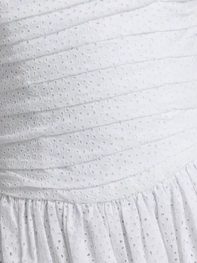 Markarian Women's Maeve Ruched Eyelet Cotton Midi-Dress - White Floral Eyelet | Thumbnail 7 Markarian Women's Maeve Ruched Eyelet Cotton Midi-Dress - White Floral Eyelet | Thumbnail 7