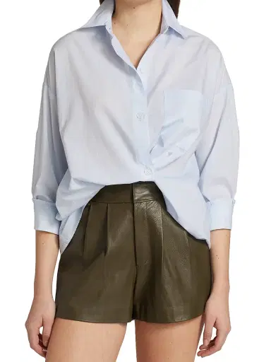 TWP Women's Earl Cotton Shirt - Baby Blue - Size Medium | Thumbnail 3