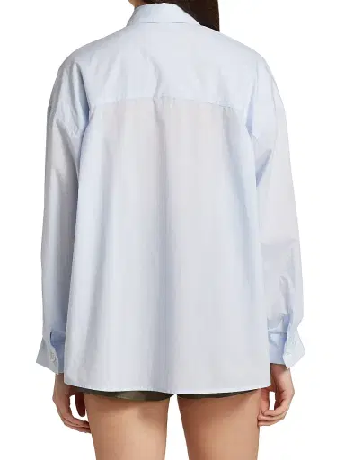 TWP Women's Earl Cotton Shirt - Baby Blue - Size Medium | Thumbnail 5