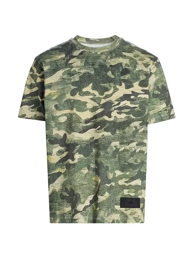Men's Faded Camouflage Cotton T-Shirt - Camo Faded