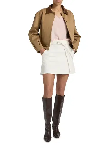 TANYA TAYLOR Women's Annika Denim Miniskirt - Chalk - Size 14 | Thumbnail 2