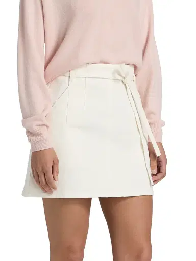 TANYA TAYLOR Women's Annika Denim Miniskirt - Chalk - Size 14 | Thumbnail 4