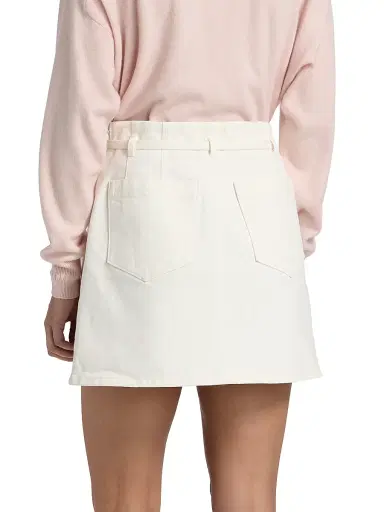 TANYA TAYLOR Women's Annika Denim Miniskirt - Chalk - Size 14 | Thumbnail 5