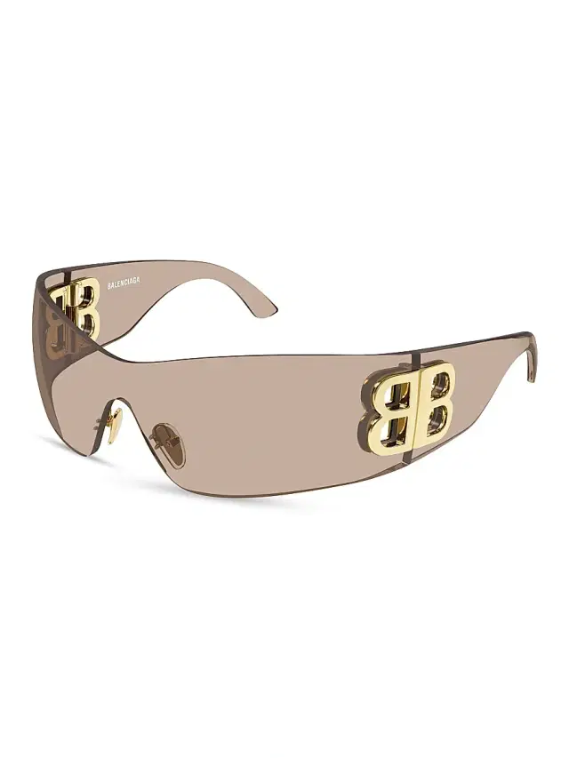 Balenciaga Women's Bossy 99MM Shield Sunglasses - Brown