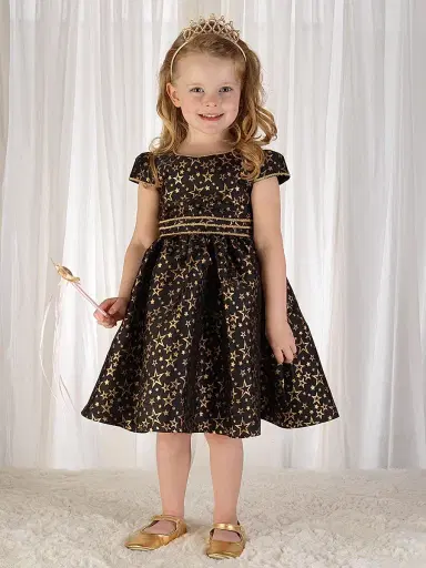 Rachel Riley Girl's Little Girl's & Girl's Star Damask Dress | Thumbnail 2