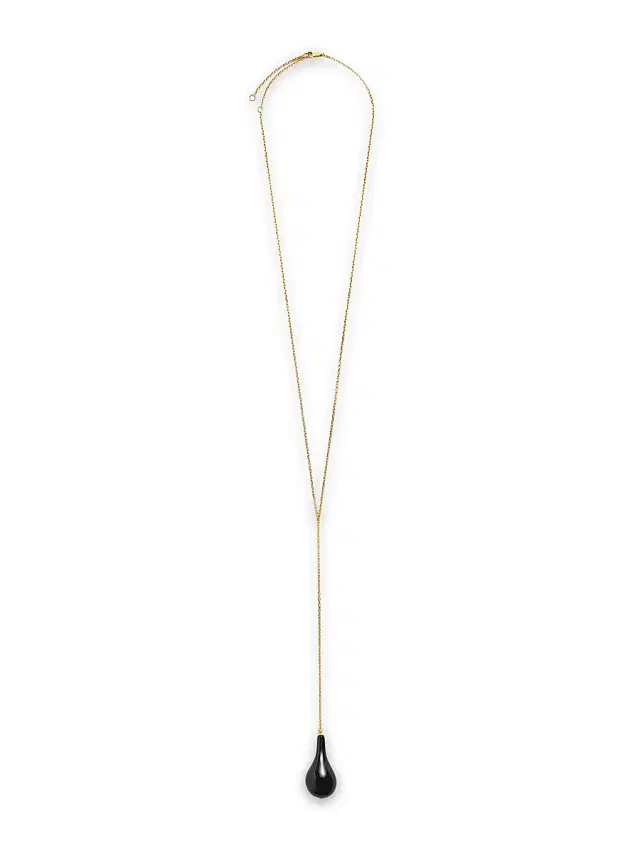 TOTEME Women's 24K Gold-Plated, Onyx & Swarovski Crystal Lariat Necklace