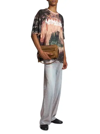 Acne Studios Men's Eresa Cave Cotton Oversized T-Shirt - Black Rust Brown - Size Medium | Thumbnail 2