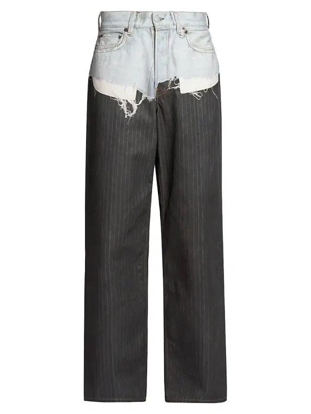 Men's Tlo Pinstripe Straight-Leg Jeans - Blue Black