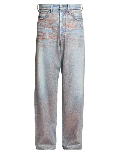 Acne Studios Men's Glitter Dawn Relaxed-Fit Straight-Leg Jeans - Rose Copper Light Blue - Size XL | Thumbnail 1