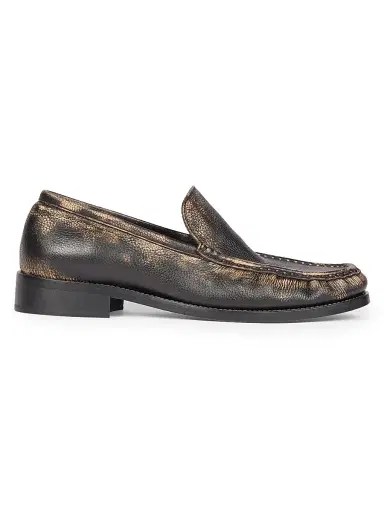 Acne Studios Men's Boafer Light Bob Leather Loafers - Beige Black - Size 13 | Thumbnail 1
