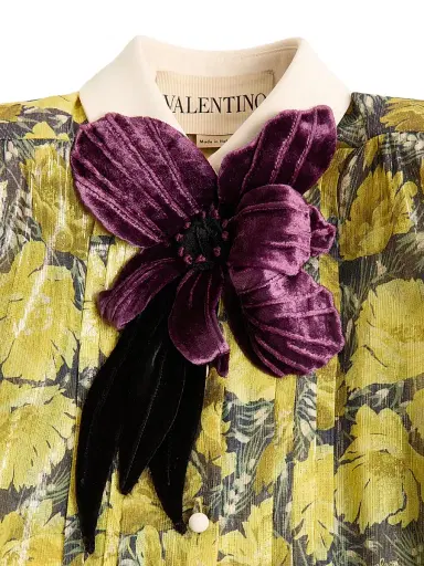 Valentino Garavani Women's Lurex Shirt with Après L'hiver Poppies Print | Thumbnail 6 Valentino Garavani Women's Lurex Shirt with Après L'hiver Poppies Print | Thumbnail 6