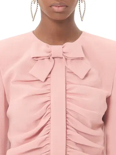 Valentino Garavani Women's Cropped Jacket in Crispy Light Wool - Pink - Size 8 | Thumbnail 5