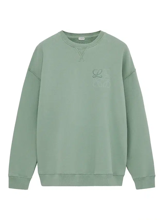 LOEWE Men's Anagram Cotton-Blend Crewneck Sweatshirt - Khaki Green