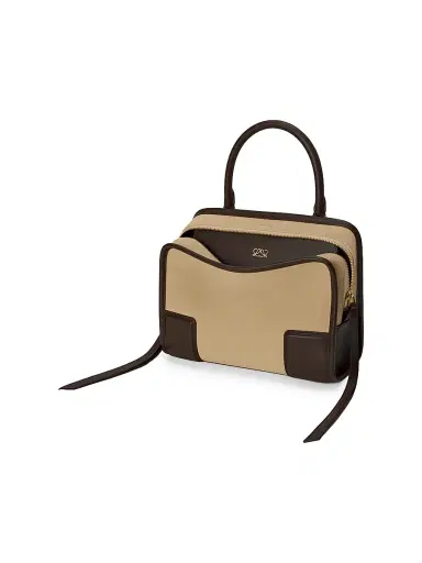 Loewe Women's Amazona Small Suede Top Handle Bag - Oro Chocolat | Thumbnail 4 Loewe Women's Amazona Small Suede Top Handle Bag - Oro Chocolat | Thumbnail 4