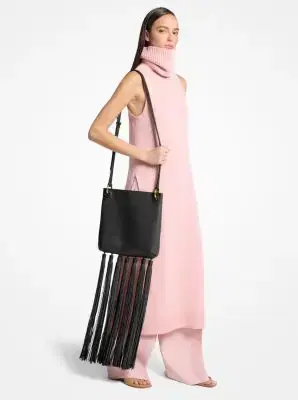 Michael Kors Collection Tate Medium Tassel Leather Crossbody Bag in Black - One Size by Michael Kors Collection | Thumbnail 4 Michael Kors Collection Tate Medium Tassel Leather Crossbody Bag in Black - One Size by Michael Kors Collection | Thumbnail 4