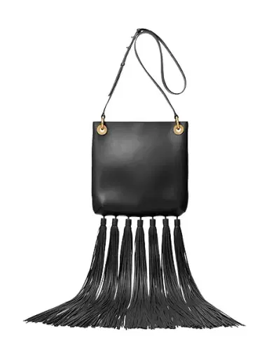 Michael Kors Collection Tate Medium Tassel Leather Crossbody Bag in Black - One Size by Michael Kors Collection | Thumbnail 1 Michael Kors Collection Tate Medium Tassel Leather Crossbody Bag in Black - One Size by Michael Kors Collection | Thumbnail 1