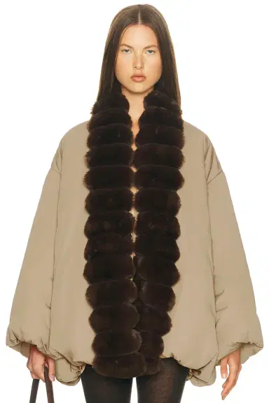 Helsa Bubble Puffer With Faux Fur | Thumbnail 4 Helsa Bubble Puffer With Faux Fur | Thumbnail 4