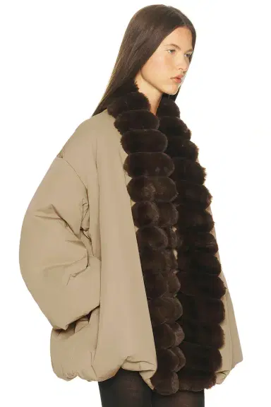 Helsa Bubble Puffer With Faux Fur | Thumbnail 5 Helsa Bubble Puffer With Faux Fur | Thumbnail 5