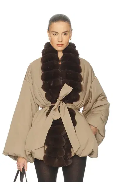 Helsa Bubble Puffer With Faux Fur | Thumbnail 1 Helsa Bubble Puffer With Faux Fur | Thumbnail 1