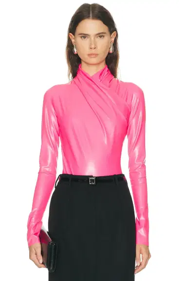 Mugler Long Sleeve High Neck Bodysuit | Thumbnail 1 Mugler Long Sleeve High Neck Bodysuit | Thumbnail 1