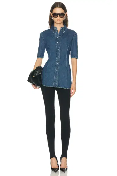 Mugler Short Sleeve Button Up Shirt | Thumbnail 4 Mugler Short Sleeve Button Up Shirt | Thumbnail 4