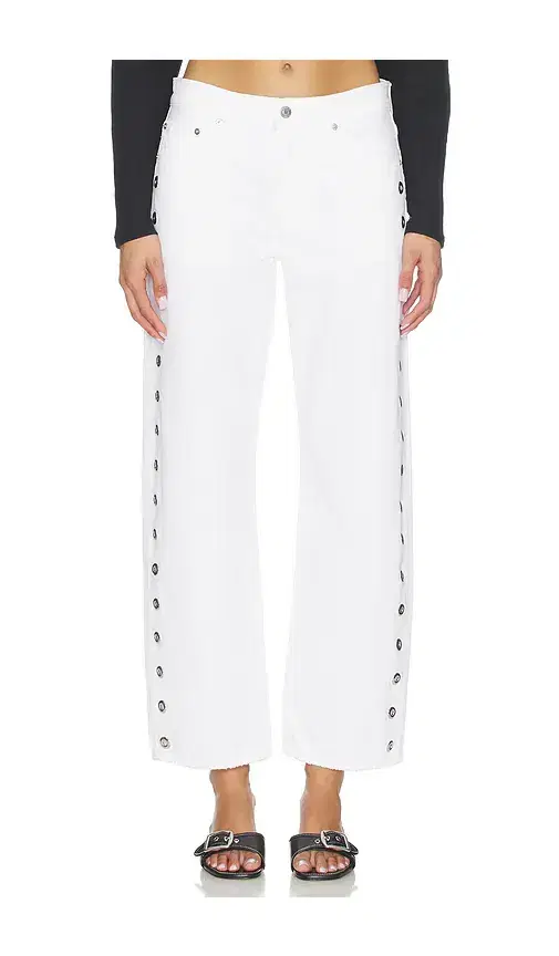 Pistola Lexi Mid Rise Bowed Straight Jeans