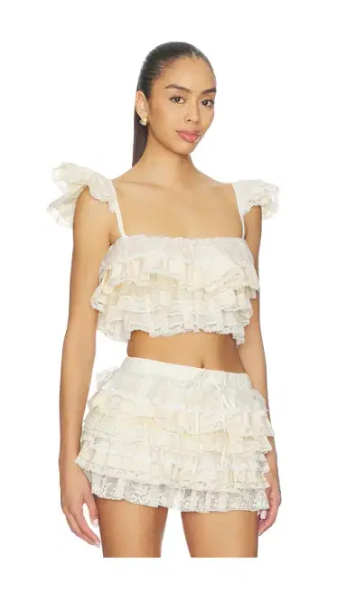 Yuhan Wang Ruffle Lace Tier Cami Top | Thumbnail 2 Yuhan Wang Ruffle Lace Tier Cami Top | Thumbnail 2